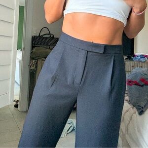 Zara Women's Charcoal Pleated Trousers